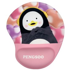 퓨전에프엔씨 펭수 손목보호 젤 쿠션 마우스패드, PINK 펭러뷰, 1개