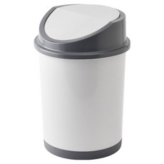 팬톤 CMYK 국내산 스윙 인테리어 원형 휴지통 5L, 화이트