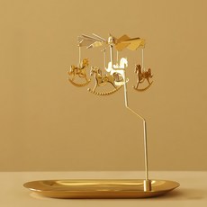 Salimon 鎖定軟管無動力旋轉燭臺 託盤型, 金色
