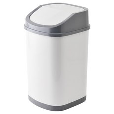 PANTONE CMYK 韓國製 搖擺式 室內方形垃圾桶 15L, 白色