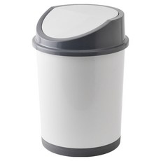 팬톤 CMYK 국내산 스윙 인테리어 원형 휴지통 10L, 화이트