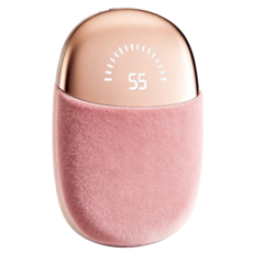 法蘭毛絨暖手寳 恆溫速熱暖暖包 手握式暖手蛋 毛絨雙面暖手寶 暖暖蛋 櫻花粉, 1個