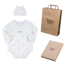 Organic Boom 青蛇年 馬年 夏季用 新生兒連身衣 + 帽子 + 禮盒組 + 購物袋