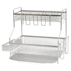 MUDITA 304不鏽鋼單線式碗盤瀝水架 加寬型, 單一顏色, 1個, 2層