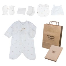 Organic Boom 馬年夏季用新生兒長袍 + 帽子 + 圍兜 + 防抓手套 + 襪子 + 手帕 + 提袋 + 禮盒組
