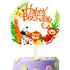 A-BRICK 森林動物蛋糕插牌, 混合色, 1個