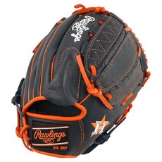 Rawlings Gamer XLE MLB 球隊標誌手套 右投用 GHW5GMX206-12-HOU, 海軍藍 + 橘色, 1個
