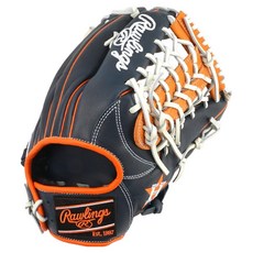 Rawlings Gamer XLE MLB 球隊標誌手套 右投用 GHW5GMXY70-4V-HOU, 海軍藍 + 橘色, 1個