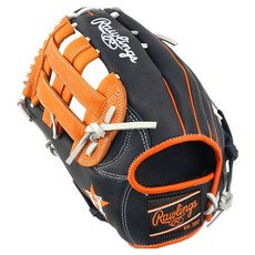 Rawlings Gamer XLE MLB 球隊標誌手套 左投用 GHW5GMXBH34-6-HOU-RH, 海軍藍 + 橘色, 1個