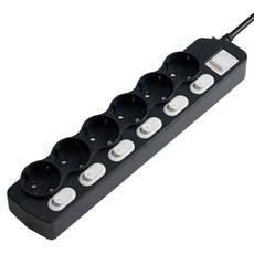 보에담 개별통합형 멀티탭 6구, 블랙, 1개, 3m