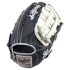 Rawlings Gamer XLE MLB 球隊標誌手套 右投用 GHW5GMXBH34-6-NYY, 海軍藍 + 白色, 1個