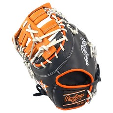 Rawlings Gamer XLE MLB 球隊標誌手套 左投用 GHW5GMXDCT-10-HOU-RH, 海軍藍 + 橘色, 1個