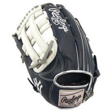 Rawlings Gamer XLE MLB 球隊標誌手套 左投用 GHW5GMXBH34-6-NYY-RH, 海軍藍 + 白色, 1個
