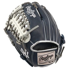 Rawlings Gamer XLE MLB 球隊標誌手套 左投用 GHW5GMX206-4-NYY-RH, 海軍藍 + 白色, 1個