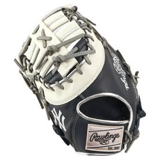 Rawlings Gamer XLE MLB 球隊標誌手套 左投用 GHW5GMXDCT-10-NYY-RH, 海軍藍 + 白色, 1個