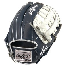 롤링스 게이머 XLE MLB 팀 로고 글러브 우투용 GHW5GMXNA-6-NYY, 네이비 + 화이트, 1개