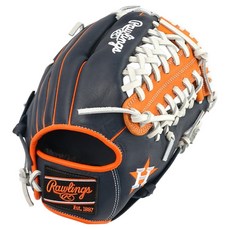 Rawlings Gamer XLE MLB 球隊標誌手套 右投用 GHW5GMX206-4-HOU, 海軍藍 + 橘色, 1個