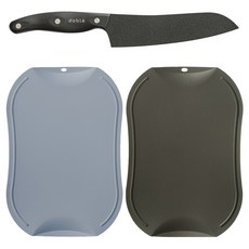 doble 頂級刀具 + 不留刀痕砧板 藍灰色 + 炭灰色套裝, 1套, 三德刀 + 砧板