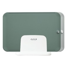 doble 經典款耐刮砧板 蘭花綠砧板 + 淺灰色砧板 + 智慧型收納架 3件組, 1套, 砧板 + 支架