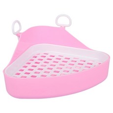 펫츠핸들러 친칠라 코너형 삼각 토끼 화장실 LY-303 24 x 18 x 11 cm, 1개, 핑크