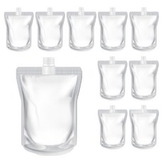 요리를그리다 테이크아웃 음료 투명 스파우트 파우치 300ml 12 x 18 cm, 소(S), 1개입, 10개