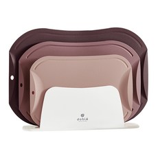 doble 不留刀痕砧板 3件組 + ABS支架組, 1套, 砧板 小型 鮭魚粉 ＋ 中型 乾燥玫瑰粉＋ 大型 酒紅色＋支架