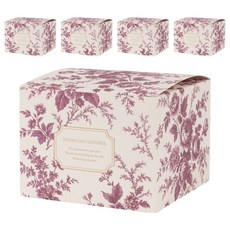 munid 玫瑰圖案方形盒, 5個, 紅色