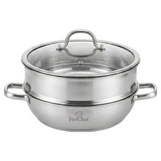 佩爾謝普 電磁爐適用不鏽鋼雙層蒸鍋, 1個, 28cm