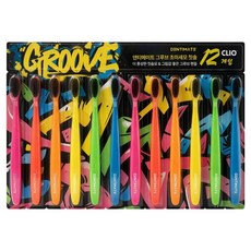 CLIO Dentimate Groove Graffiti 柔軟超細毛牙刷 12入組, 1套