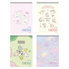 아이비스 무선종합장 B 4종 세트, 토끼고양이사진, 고양이, 좋은친구들, 조개, 1세트