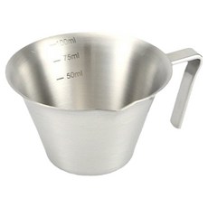 LANO 304 스텐 에스프레소 샷잔 눈금 커피 추출 컵 100ml, 실버, 1개