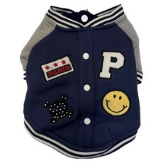 ParisDog 寵物校園風夾克, 海軍藍, 1個