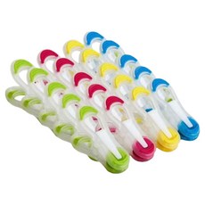 Happy Goods 多用途無損防滑簡約曬衣夾 4款 x 5入組, 透明綠色, 透明紅色, 透明藍色, 透明黃色, 1套