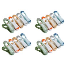 Happy Goods 多用途無損傷防滑簡約曬衣夾 5種 x 4入組, 灰色, 綠色, 藍色, 橘色, 棕色, 1套