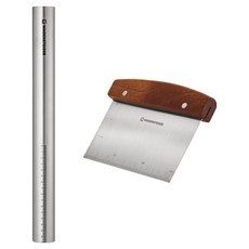 WAGENSTEIGER 烘焙工具 不鏽鋼擀麵棍 + 專家用刮刀組, 1套
