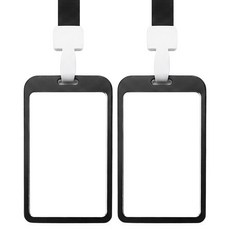 모던앳 메탈 목걸이 사원증, 블랙, 2개