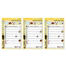 조선문방구 곰돌곰돌곰돌희 PET TPE 점착 메모보드 3p