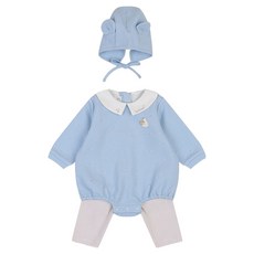 아가방 신생아용 선물용 피버별 이중지바디수트상하의 + 모자 + 포장 세트 + 쇼핑백