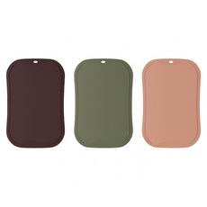 doble 不留刀痕砧板3件組, 1套, 小號砧板 酒紅色＋墨綠色＋鮭魚粉