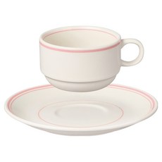 블랑드블랑 라피네 티컵 + 소서 세트, 로제, 1세트