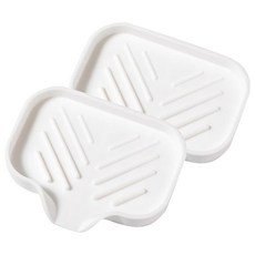 리빙홈디테일 실리콘 물빠짐 비누 받침 LHD-074, 화이트, 2개