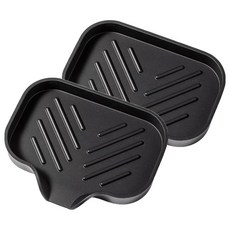 리빙홈디테일 실리콘 물빠짐 비누 받침 LHD-074, 블랙, 2개