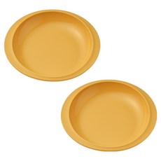 실리팟 실리콘 원형 플레이트 접시 206 x 188 x 28 mm, 펌킨옐로우, 2개, 단품
