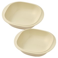 실리팟 실리콘 사각 플레이트 접시 193 x 173 x 40 mm, 바닐라크림, 2개, 단품 바닐라크림, 2개, 단품