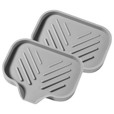 리빙홈디테일 실리콘 물빠짐 비누 받침 LHD-074, 그레이, 2개