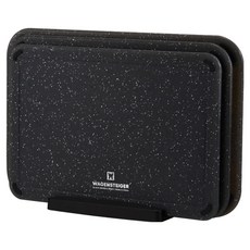 WAGENSTEIGER 大理石紋索引砧板黑色3件組 + 砧板架套組, 1套, 砧板 小 + 中 + 大 + 專用砧板架