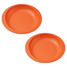 실리팟 실리콘 원형 플레이트 206 x 188 x 28 mm, 브릭오렌지, 2개, 단품