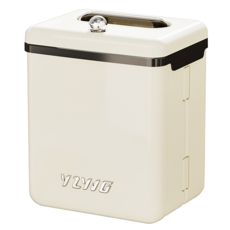 SUNORO 壁掛式滑蓋廚餘桶/免彎腰垃圾桶 5L, 奶油白, 1個