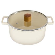 Dream Chef Oslo IH電磁爐木紋陶瓷雙耳鍋, 象牙白, 1個, 20cm