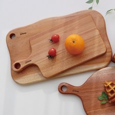 Bueokdaom 桃花心木抗菌原木砧板 實惠2件組, 1套, 氣泡砧板 大 + 氣泡砧板 中